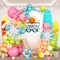 Summer Tropical Balloon Arch Garland Kit – Iridescent Star Balloons, Transparent Balloons, Teal, Pastel Pink, Orange, Yellow & Lime Green Balloons for Hawaiian Luau, Aloha Birthday & Pool Party Décor